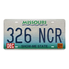 Missouri 326 NCR - Tin License Plate Sign(6*12Inch)