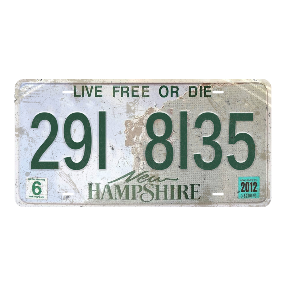 New Hampshire 291 8135 - Tin License Plate Sign(6*12Inch)