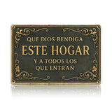 Que Dios Bendiga Este Hogar – Metal Wall Sign