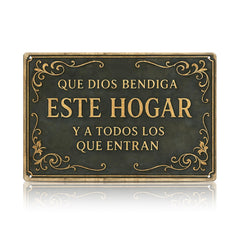 Que Dios Bendiga Este Hogar – Metal Wall Sign