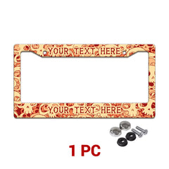 Personalized Skull Pattern license plate frame in a 1-piece pack with mounting hardware
