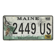 Maine 2449 US - Tin License Plate Sign(6*12Inch)