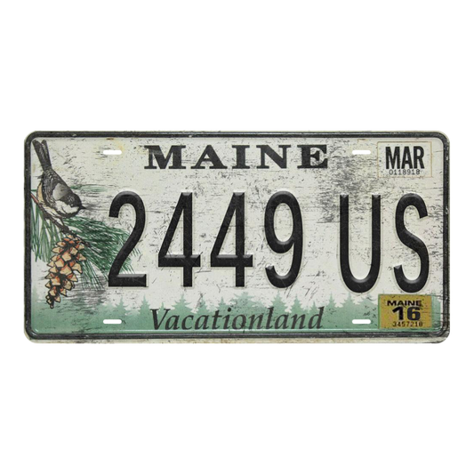 Maine 2449 US - Tin License Plate Sign(6*12Inch)
