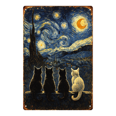 Starry Night Cat Quartet