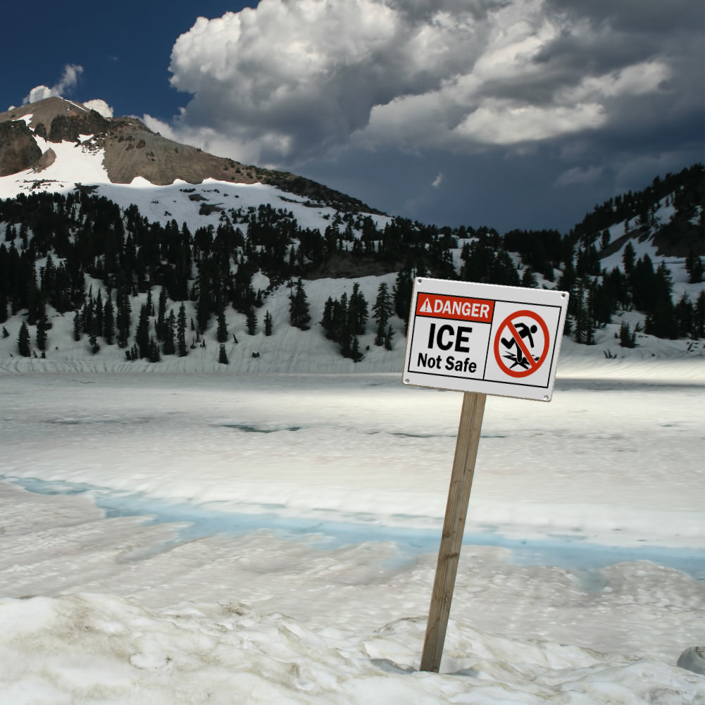 Danger "ICE" Not Safe Graphic Symbol Warning Sign