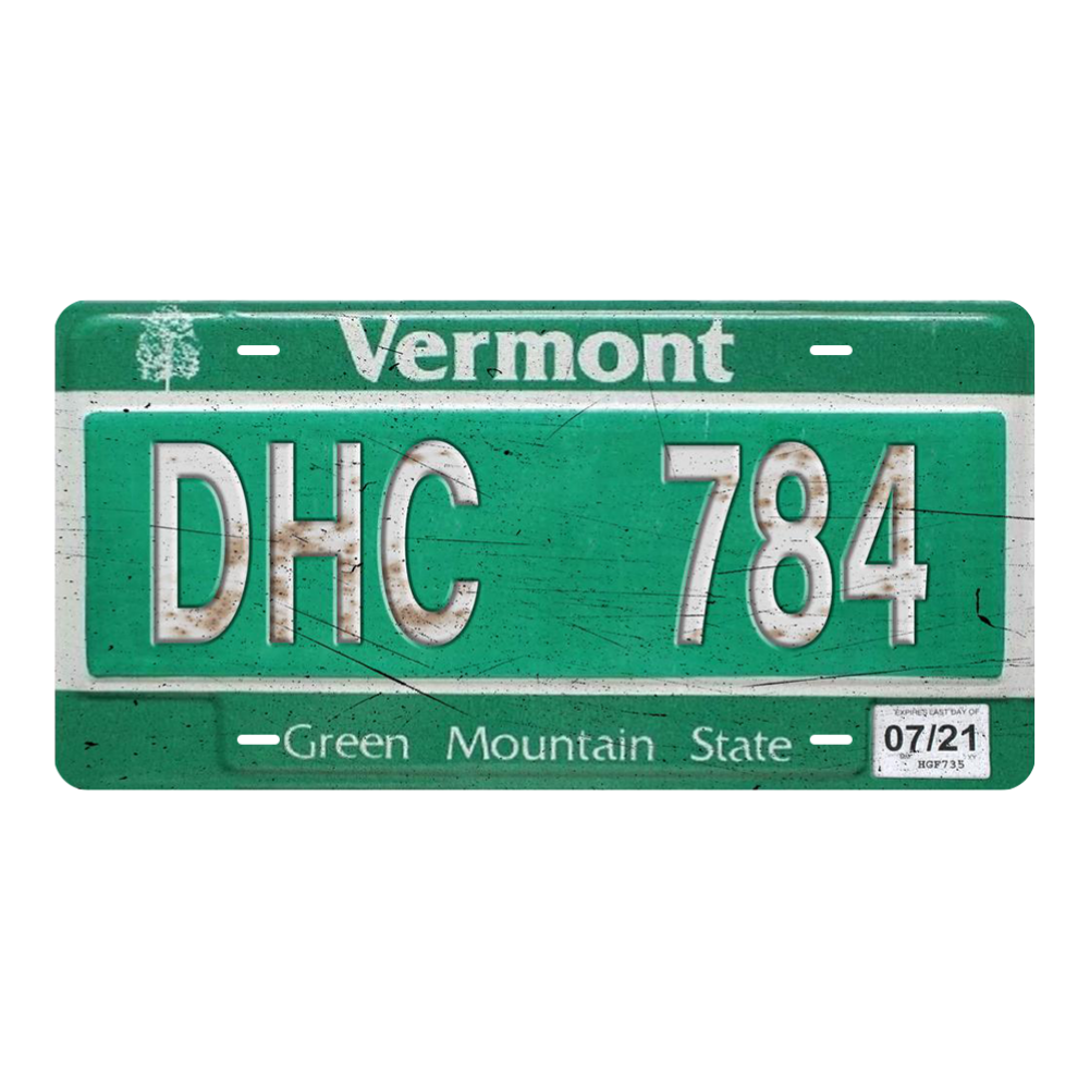 Vermont DHC 784 - Tin License Plate Sign(6*12Inch)