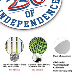 America 250 Patriotic Wall Decor - Declaration of Independence 250 Round Metal Sign