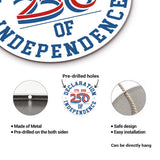 America 250 Patriotic Wall Decor - Declaration of Independence 250 Round Metal Sign