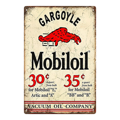 Gargoyle Mobiloil Vintage Tin Sign