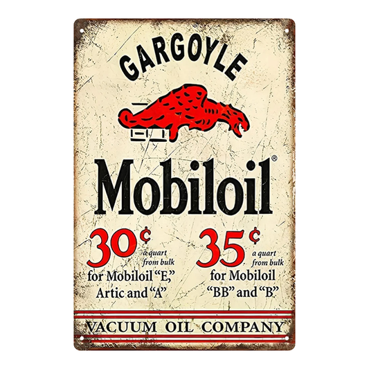 Gargoyle Mobiloil Vintage Tin Sign