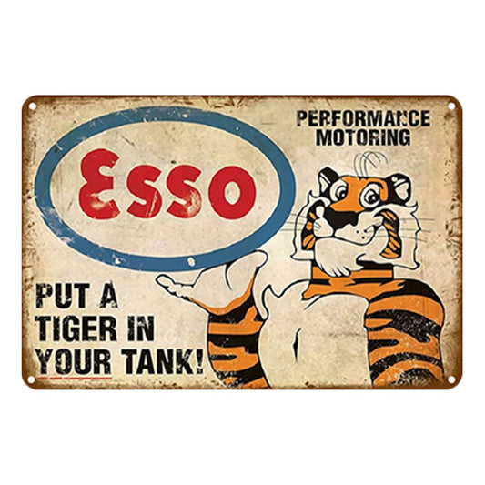 Esso Tiger Vintage Gas Station Sign