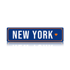 New York Heart Metal Sign – City Pride Wall Decor for Sports Rooms