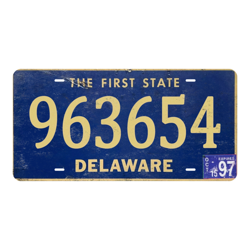 Delaware 963654 - Tin License Plate Sign(6*12Inch)