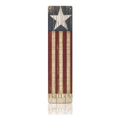 Vertical Freedom American Flag Metal Sign