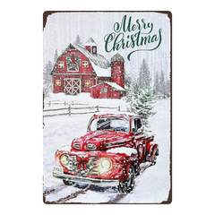 Merry Christmas Vintage Red Truck