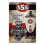 SSS Motor Oil Treatment Retro Tin Sign