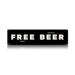 Free WiFi Great Beer Metal Sign – Funny Beer Bar Wall Decor