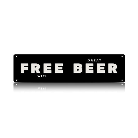 Free WiFi Great Beer Metal Sign – Funny Beer Bar Wall Decor