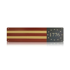 1776 Patriotic Flag Metal Sign – Americana Wall Decor for Porch