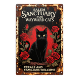Salem Sanctuary Gothic Black Cat & Roses