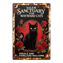 Salem Sanctuary Gothic Black Cat & Roses
