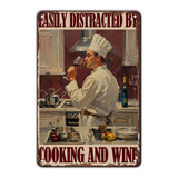 "Easily Distracted By Cooking and Wine" Funny Chef