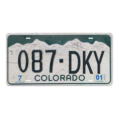 Colorado 087-DKY - Tin License Plate Sign(6*12Inch)
