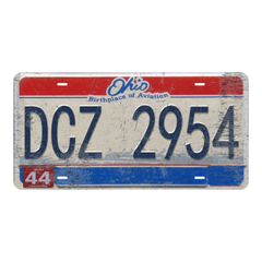 Ohio DCZ 2954 - Tin License Plate Sign(6*12Inch)