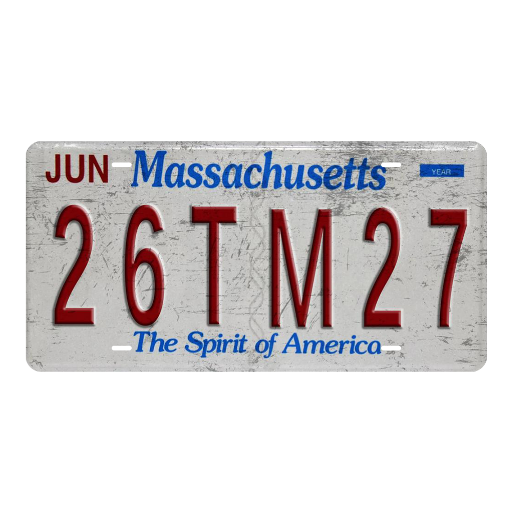 Massachusetts 26T M27 - Tin License Plate Sign(6*12Inch)