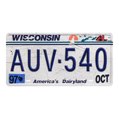 Wisconsin AUV-540 - Tin License Plate Sign(6*12Inch)