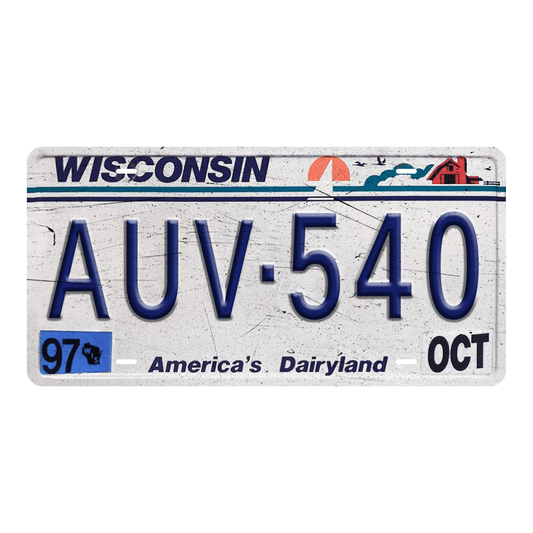 Wisconsin AUV-540 - Tin License Plate Sign(6*12Inch)