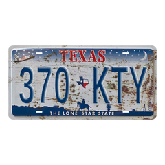 Texas 370 KTY - Tin License Plate Sign(6*12Inch)