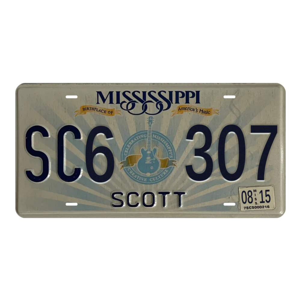 Mississippi SC6 307 - Tin License Plate Sign(6*12Inch)