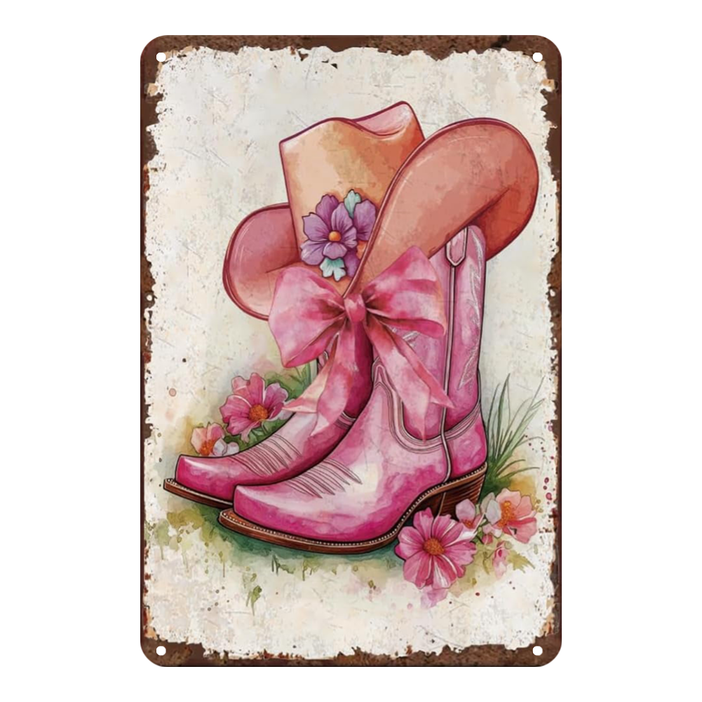 Pink Cowboy Boots & Hat