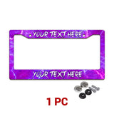 Personalized Purple Lightning License Plate Frame, Custom Text Car Frame