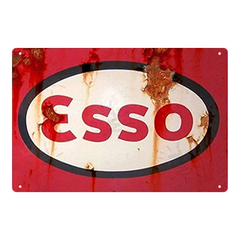 ESSO Oval Logo Vintage Tin Sign