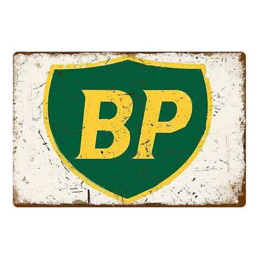 BP Vintage Logo Tin Sign – Retro Garage Wall Decor
