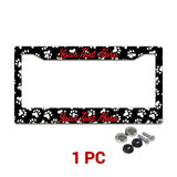 Personalized Paw Print License Plate Frame, Custom Pet Name Car Frame