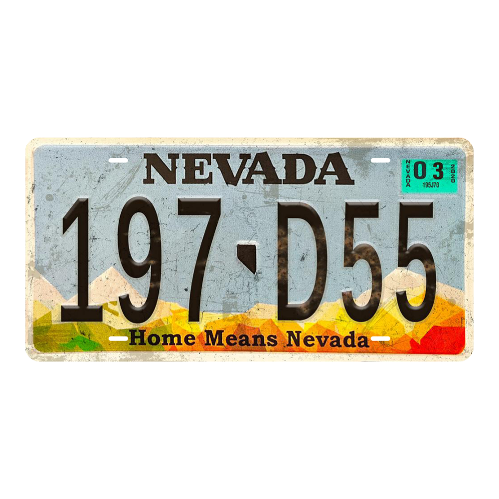 Nevada 197-D55 - Tin License Plate Sign(6*12Inch)