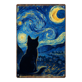 Starry Night Lone Cat