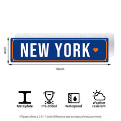 New York Heart Metal Sign – City Pride Wall Decor for Sports Rooms