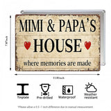 Mimi & Papa’s House Metal Sign