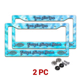 Personalized Christian Grateful Thankful Blessed license plate frames in a 2-piece pack with mounting hardware