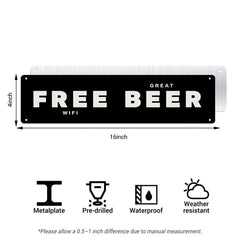 Free WiFi Great Beer Metal Sign – Funny Beer Bar Wall Decor