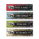Custom Left Pointing Hand Metal Sign