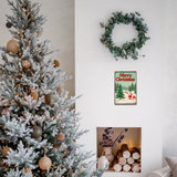 Merry Christmas – Santa with Gifts & Reindeer Snow Scene