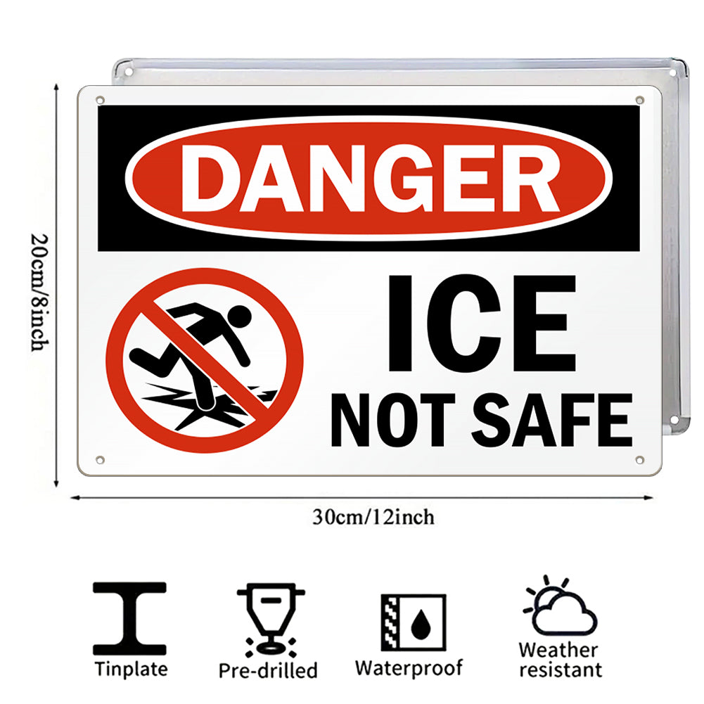 Danger "ICE" Not Safe Classic Industrial Warning Style