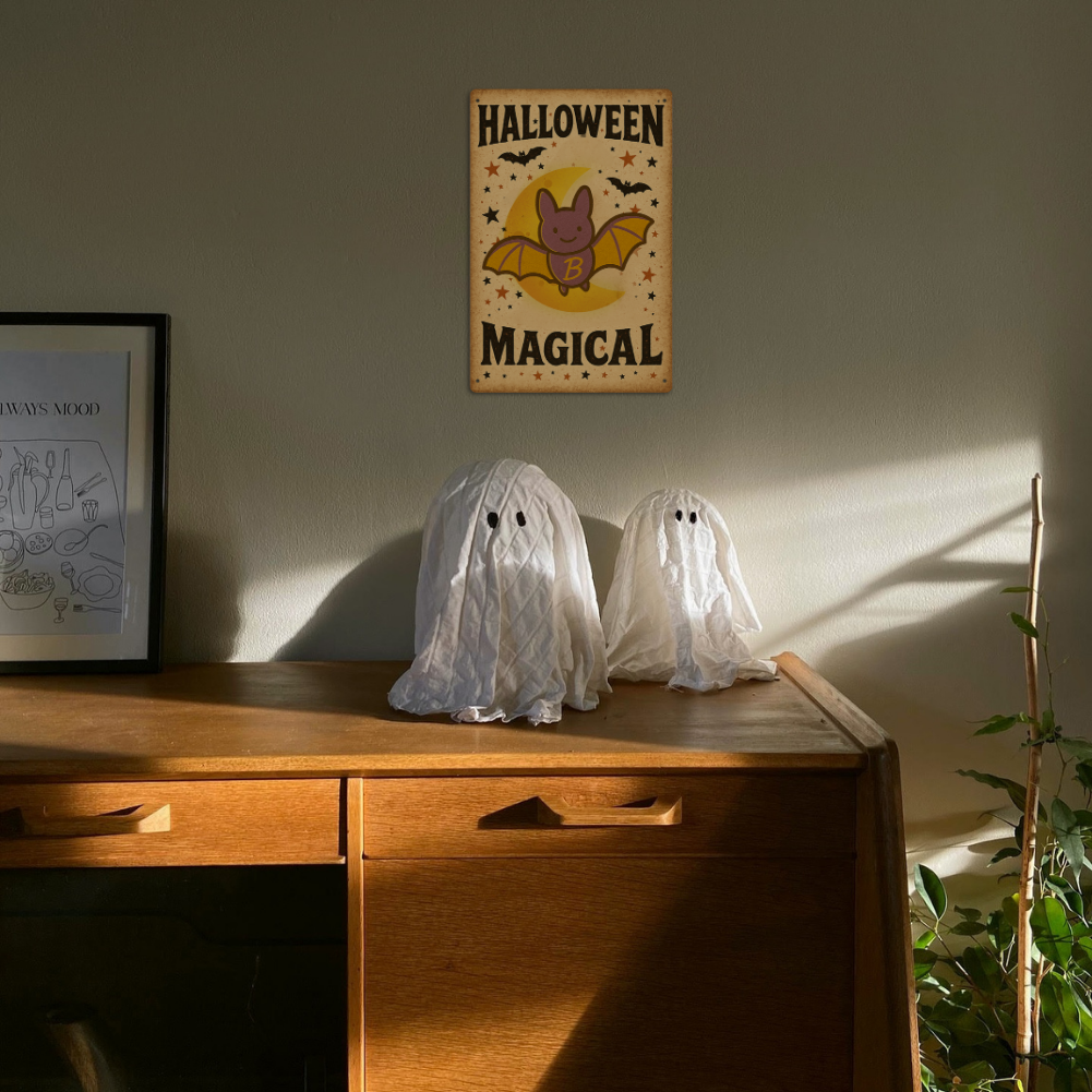 Halloween Magical – Cute Bat & Crescent Moon