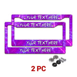 Personalized Purple Lightning License Plate Frame, Custom Text Car Frame