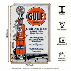 Gulf No-Nox Gasoline Pump – Vintage Tin Sign